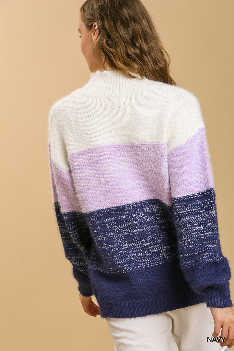 Lavender & Navy Sky Sweater