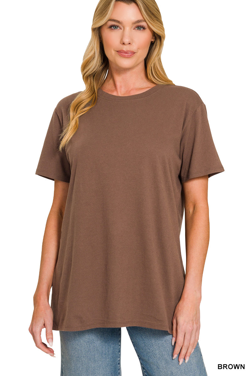 Boyfriend Cotton Tee – Brown