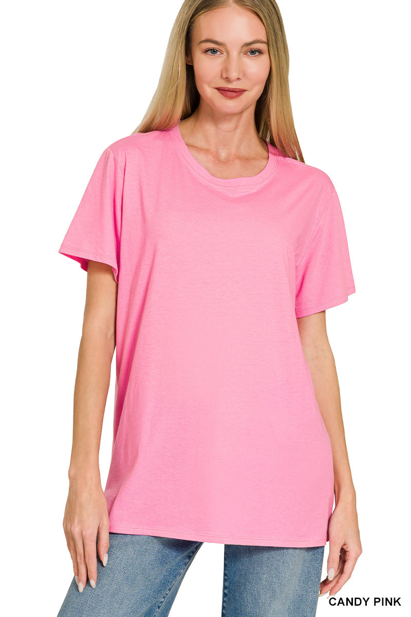 Boyfriend Cotton Tee – Candy Pink