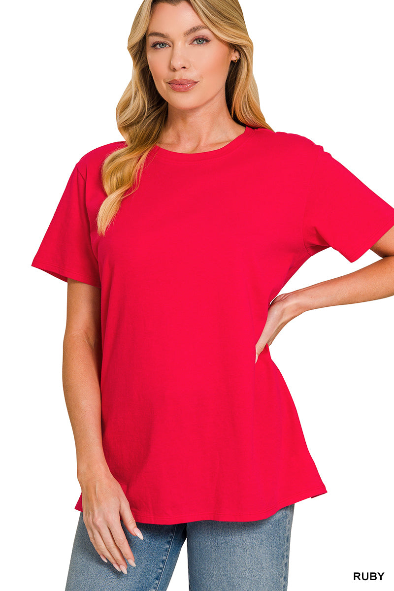 Boyfriend Cotton Tee – Ruby