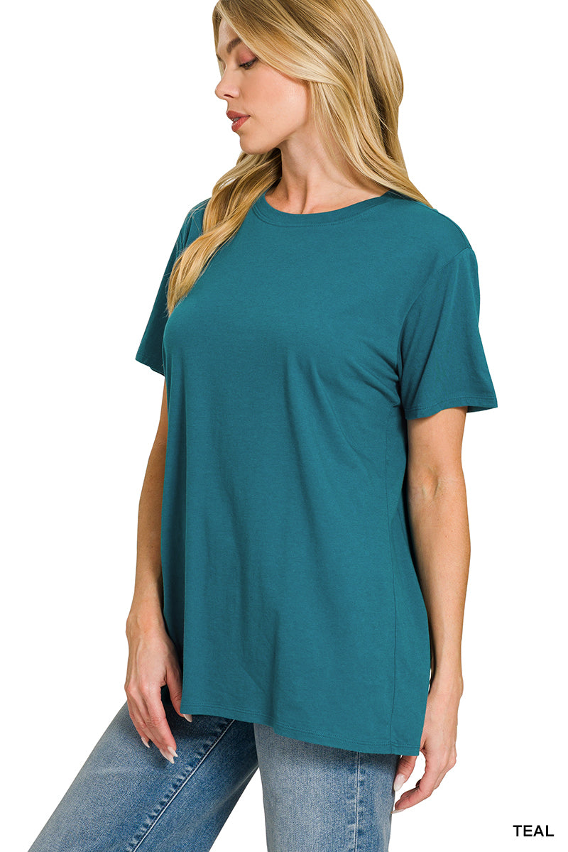 Boyfriend Cotton Tee – Teal