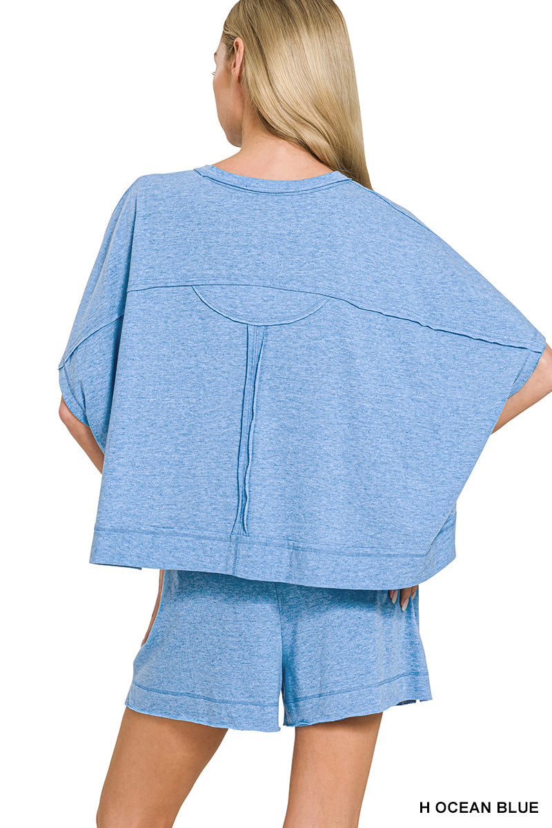 Exposed Seam Lounge Set – Ocean Blue