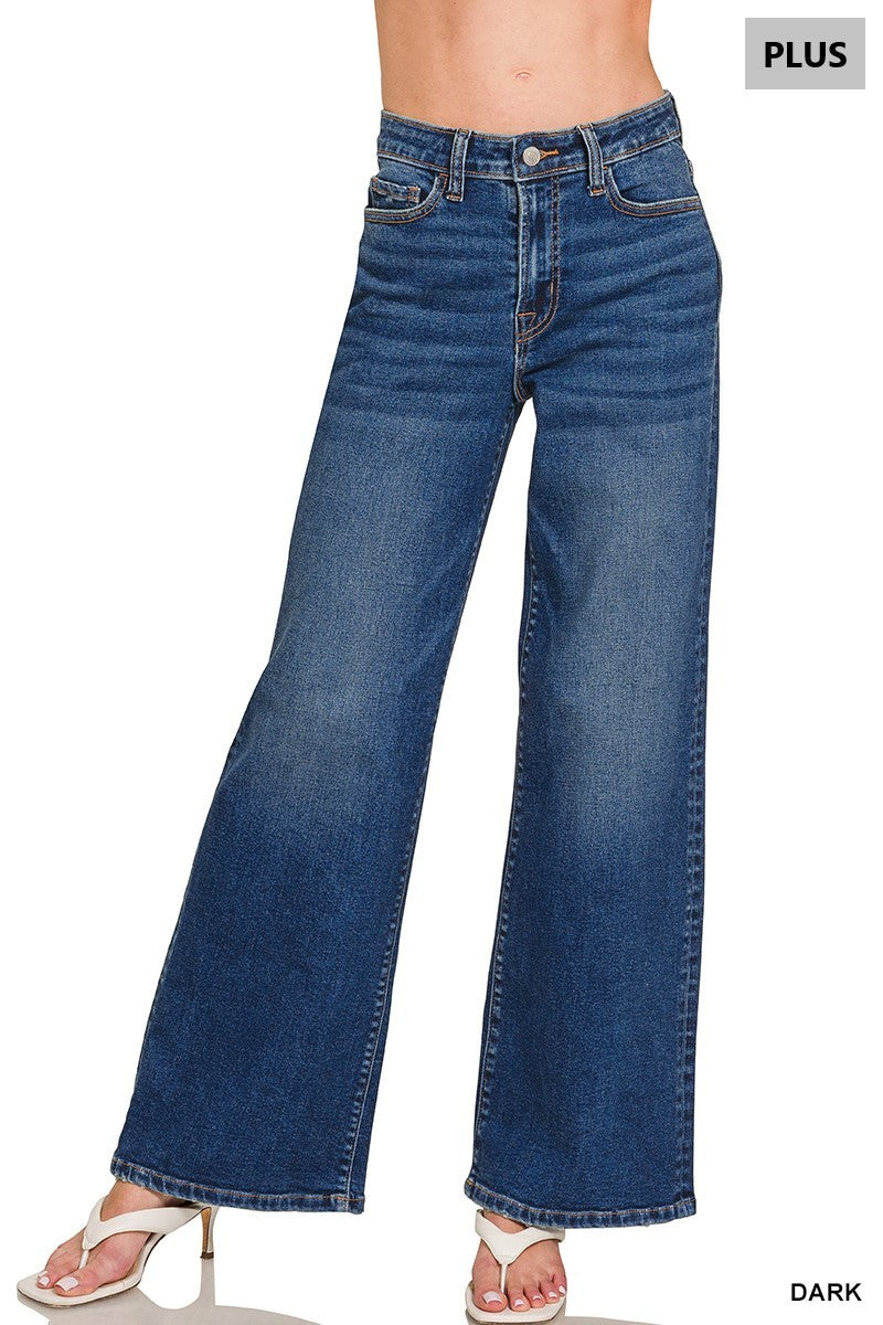 Plus Dark Wash Wide Leg Jean