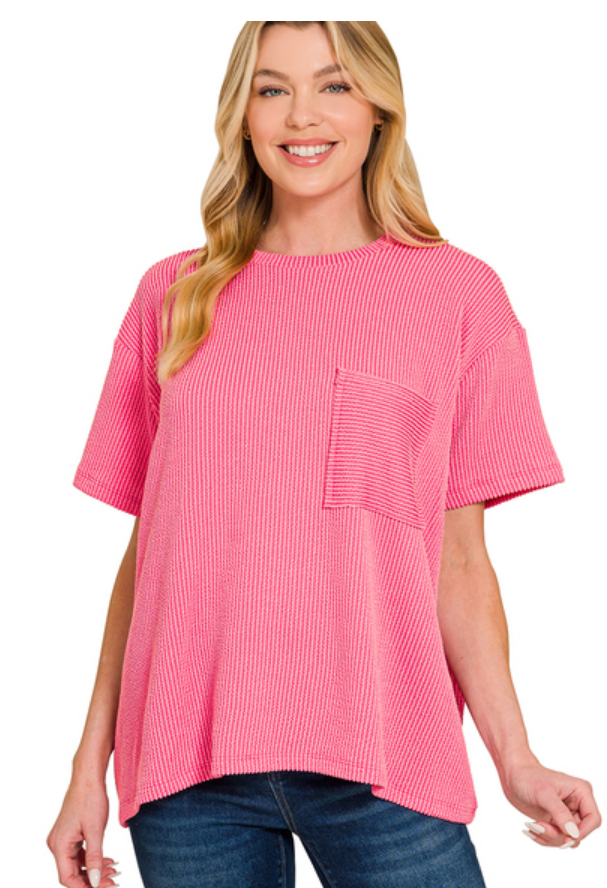 The Ribbed Pocket Top