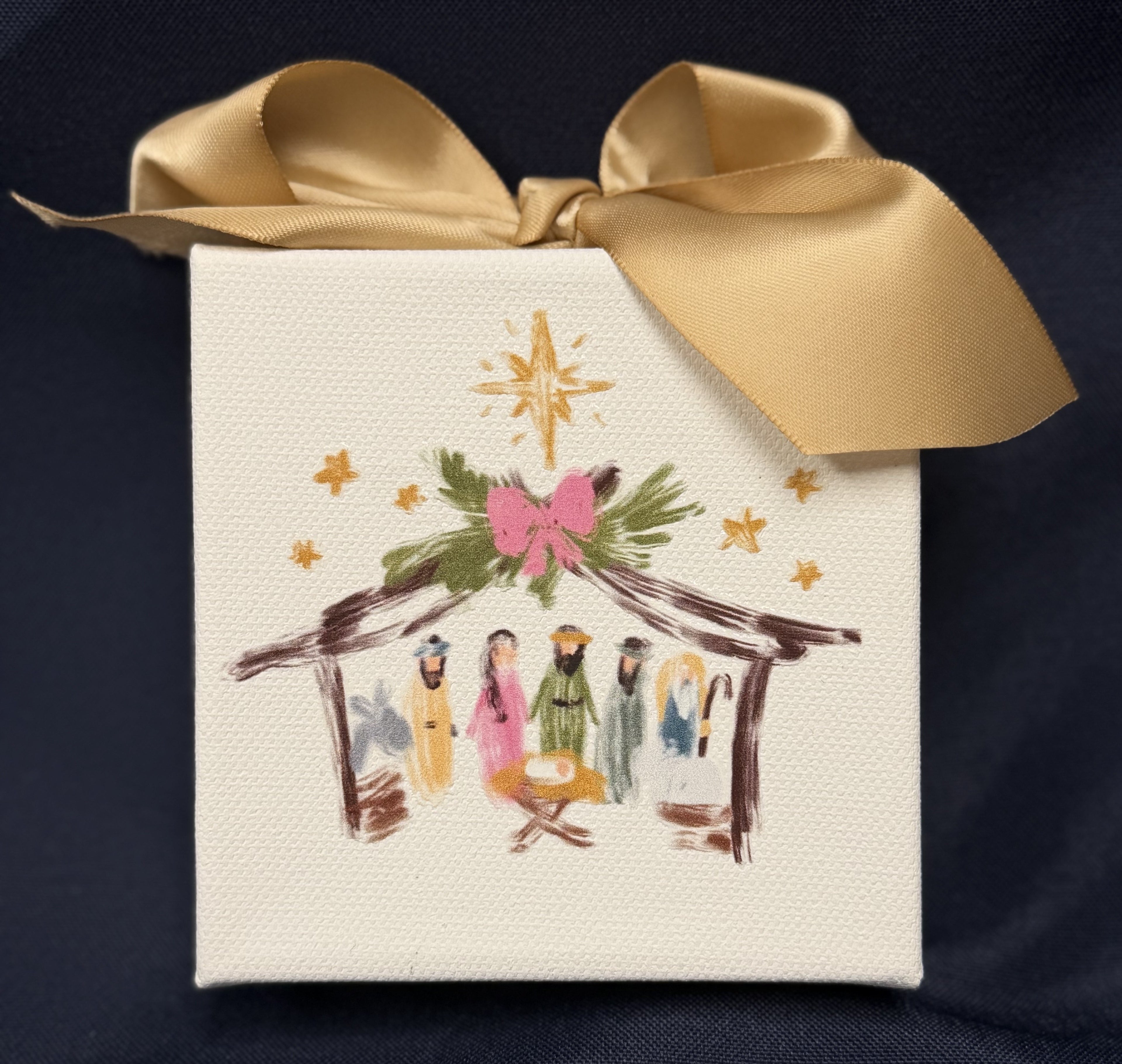 Watercolor Christmas Nativity Canvas