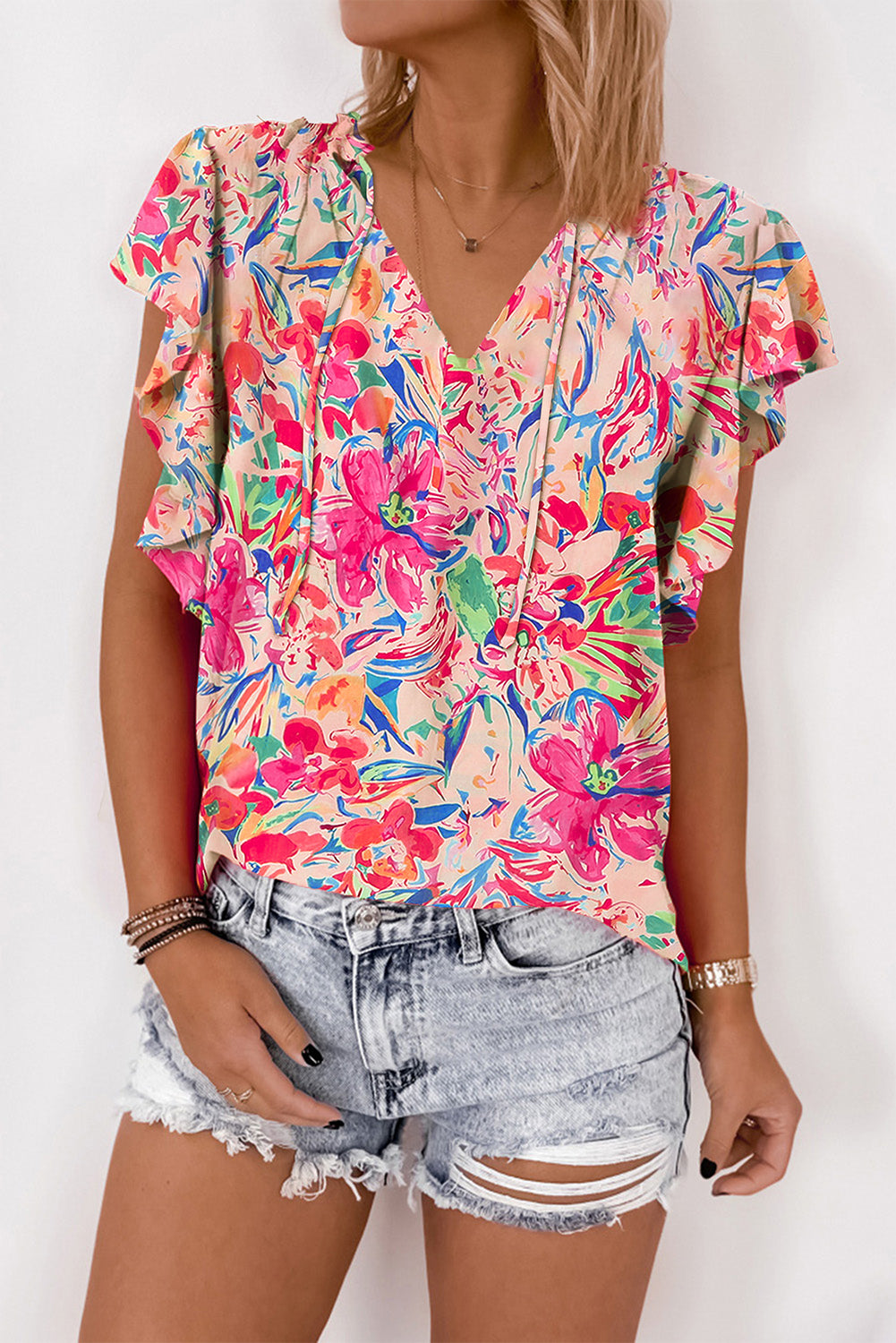 The Summer Garden V-Neck Top