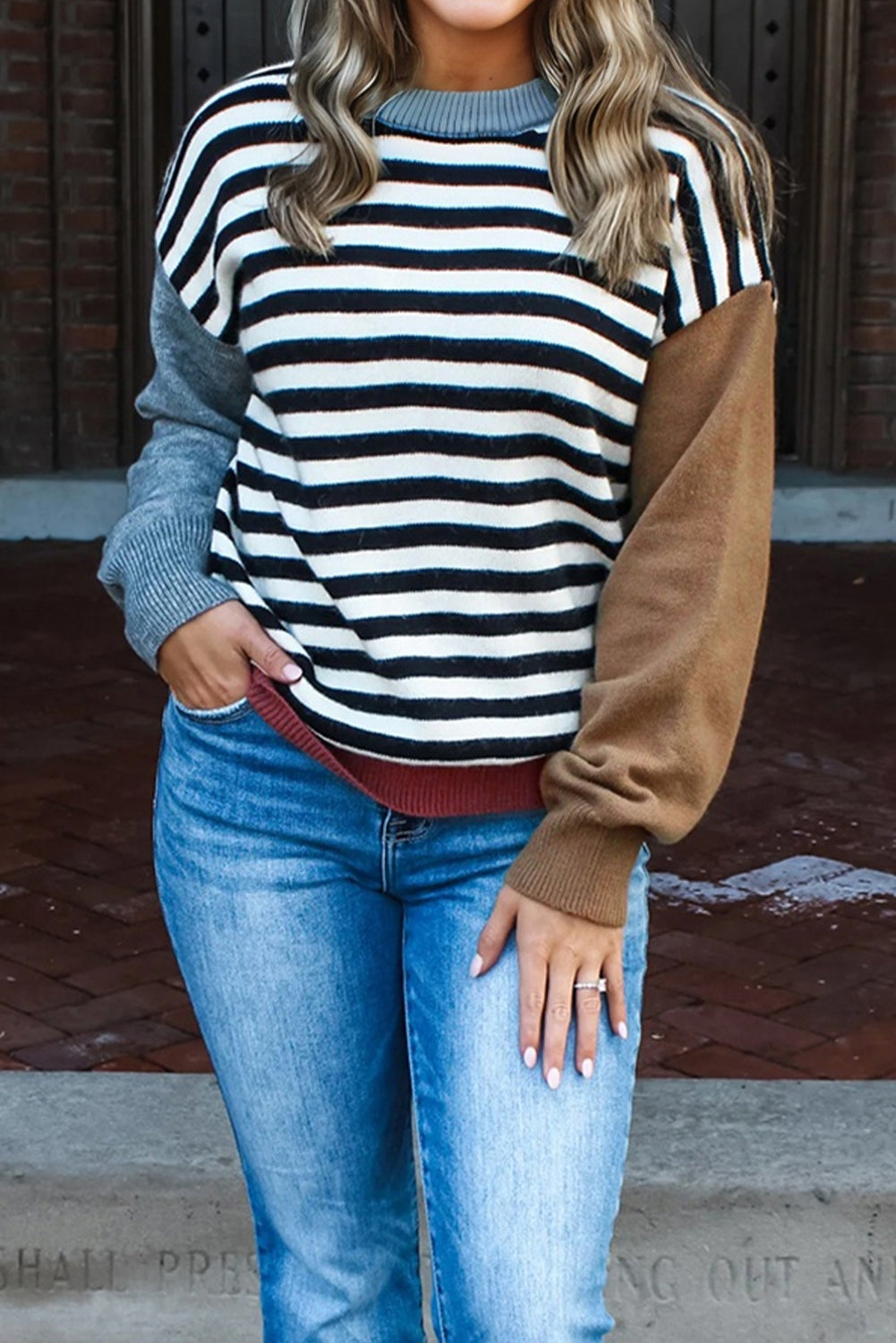 Midnight Stripe Colorblock Sweater