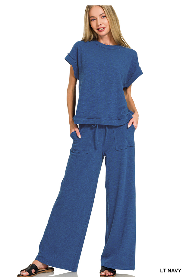 Lt Navy Pant Set