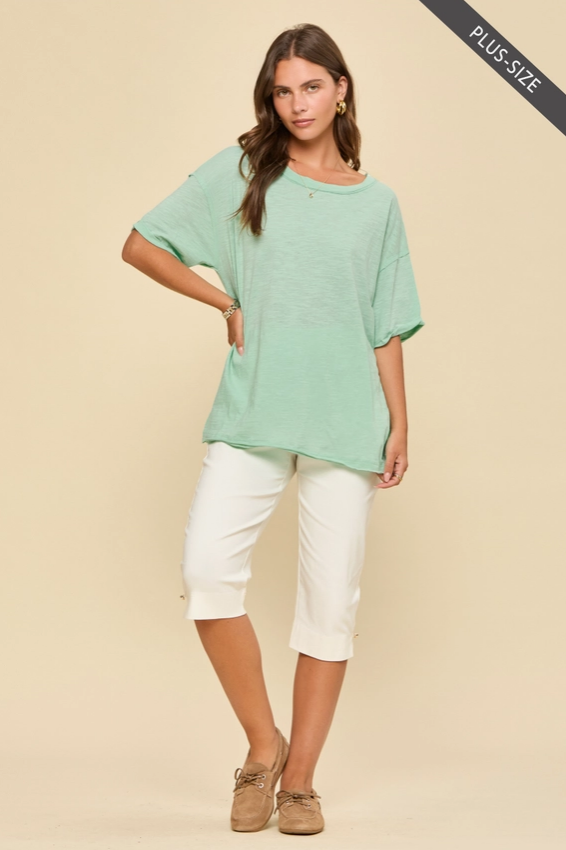 Perfect Day Cotton Tee - Mint (Curvy)