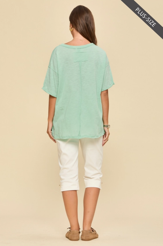 Perfect Day Cotton Tee - Mint (Curvy)