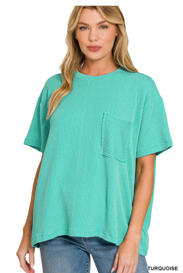 The Ribbed Pocket Top