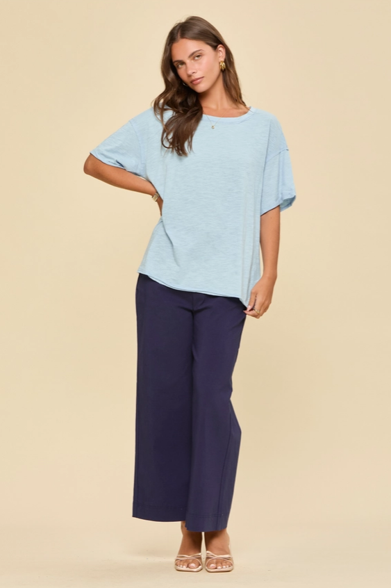 Perfect Day Cotton Tee - Light Blue