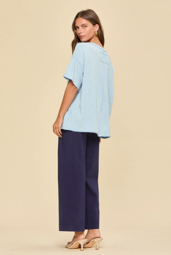 Perfect Day Cotton Tee - Light Blue