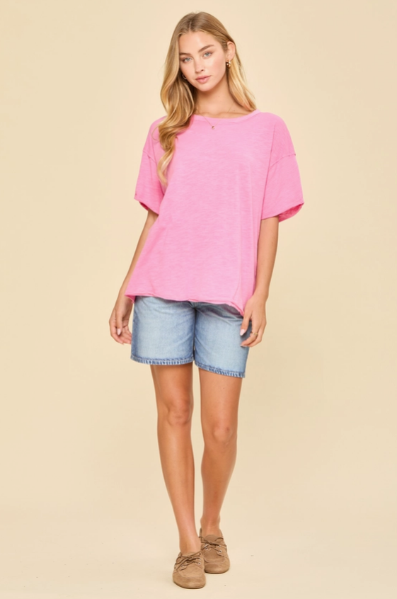 Perfect Day Cotton Tee - Pink