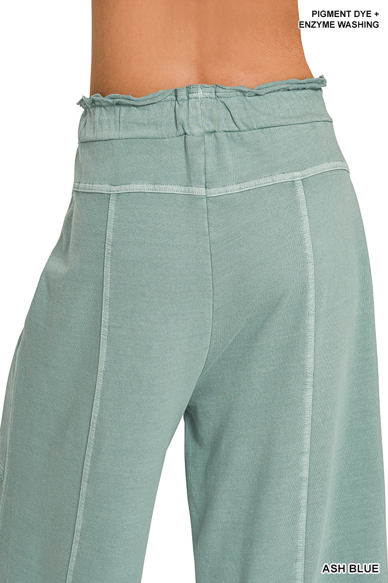 Exposed Seam Wide Leg Pants – Ash Blue